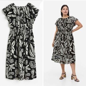 Midi Length Crinkle Cotton Dress size L